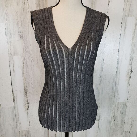 Lafayette 148 Two Toned Ribbed Sweater Sz S - Picture 1 of 8